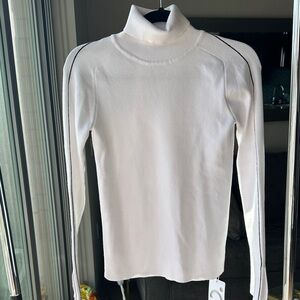NWT White Turtleneck Sweater with Black Accents